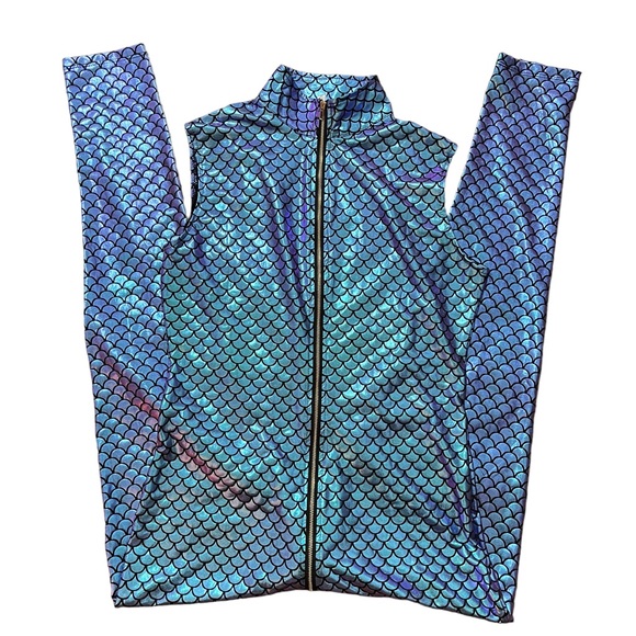 Mermaid Cosplay Costume Colorful Sleeveless Jumpsuit Fish Scale Print Nightclub - Picture 8 of 14